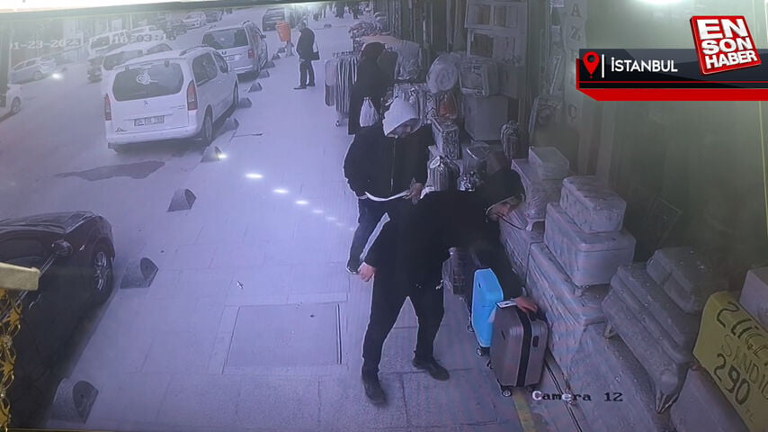 Sultangazi’deki valiz hırsızları kamerada