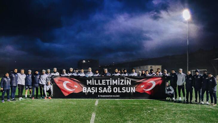 Trabzonspor’dan ‘Geçmiş olsun Türkiye’ pankartı