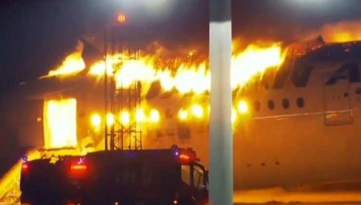 Tokyo Havalimanı’nda iki uçak çarpıştı! Yolcu uçağı alev alırken, 400’den fazla kişi tahliye edildi
