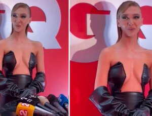 Melisa Döngel ödül gecesine dekoltesiyle damga vurdu